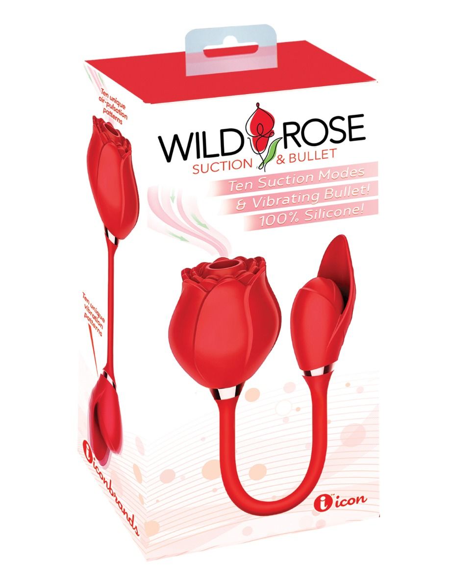 Wild Rose Suction & Bullet Vibrator - Red