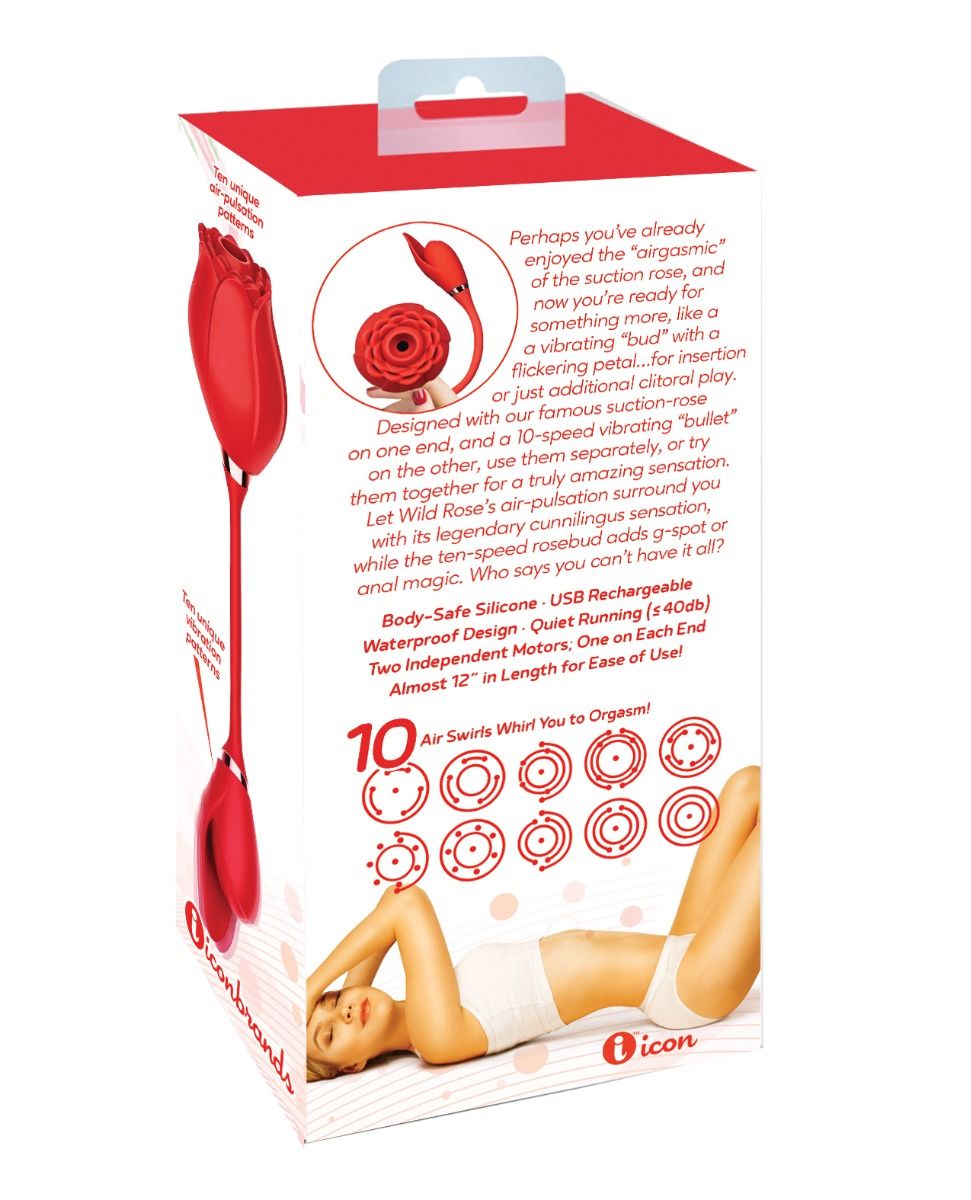 Wild Rose Suction & Bullet Vibrator - Red