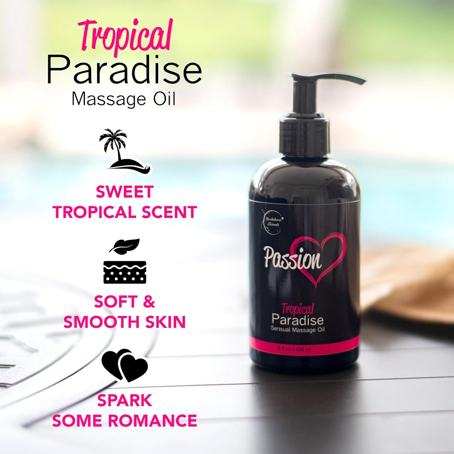 Natural Passion Massage Oil for Couples | Tropical Aromatherapy, All-Natural
