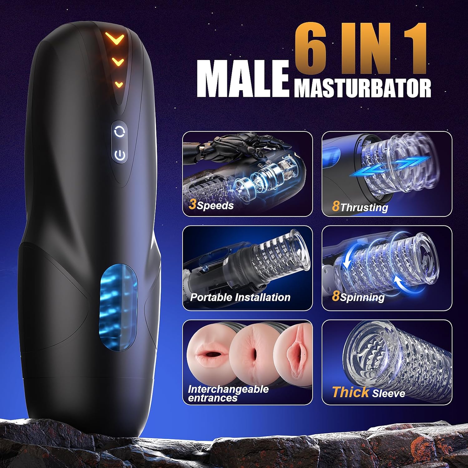 ApexTremor Thrusting & Spinning Male Stroker