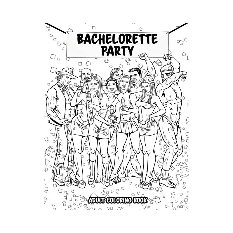 Wood Rocket Bachelorette Party Coloring Book