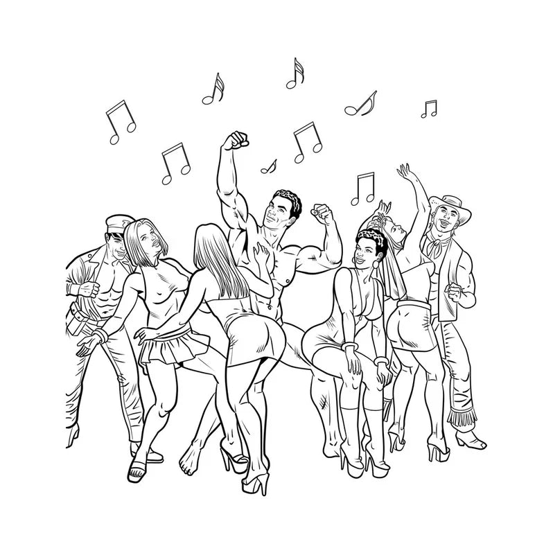 Wood Rocket Bachelorette Party Coloring Book