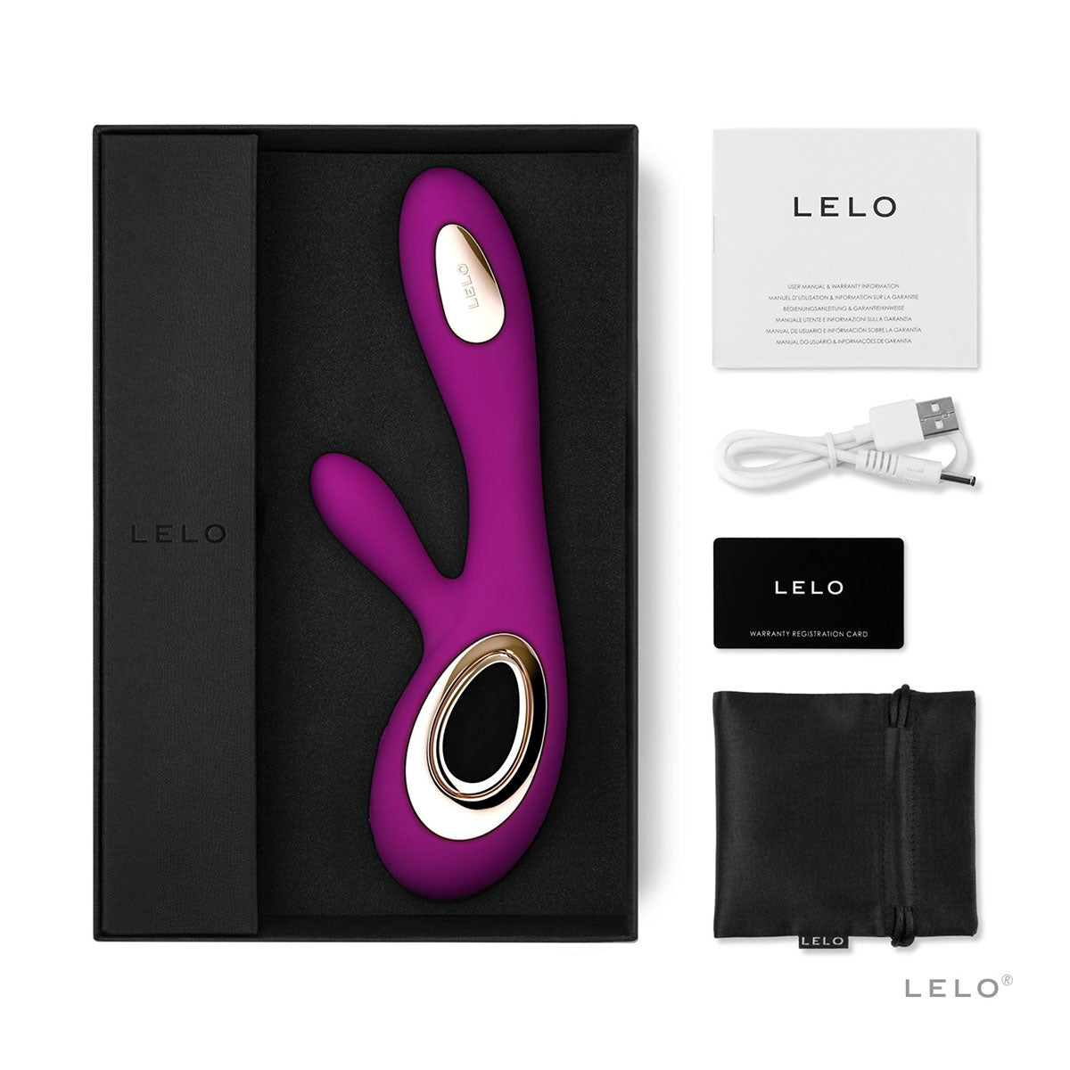 LELO Soraya Wave Rabbit Vibrator - Deep Rose