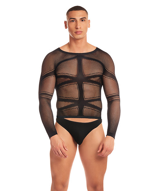 Rainbow Party Cam Boy Mesh Men's Lingerie Set Black S/M