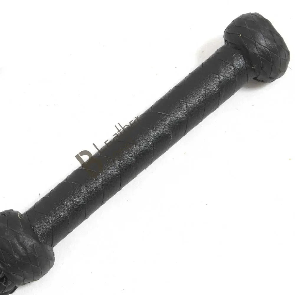 Real Genuine Cowhide Leather Flogger 9 Braided Falls Heavy Purple Roses & Steel Studs Cat-o-nine Tails Flog