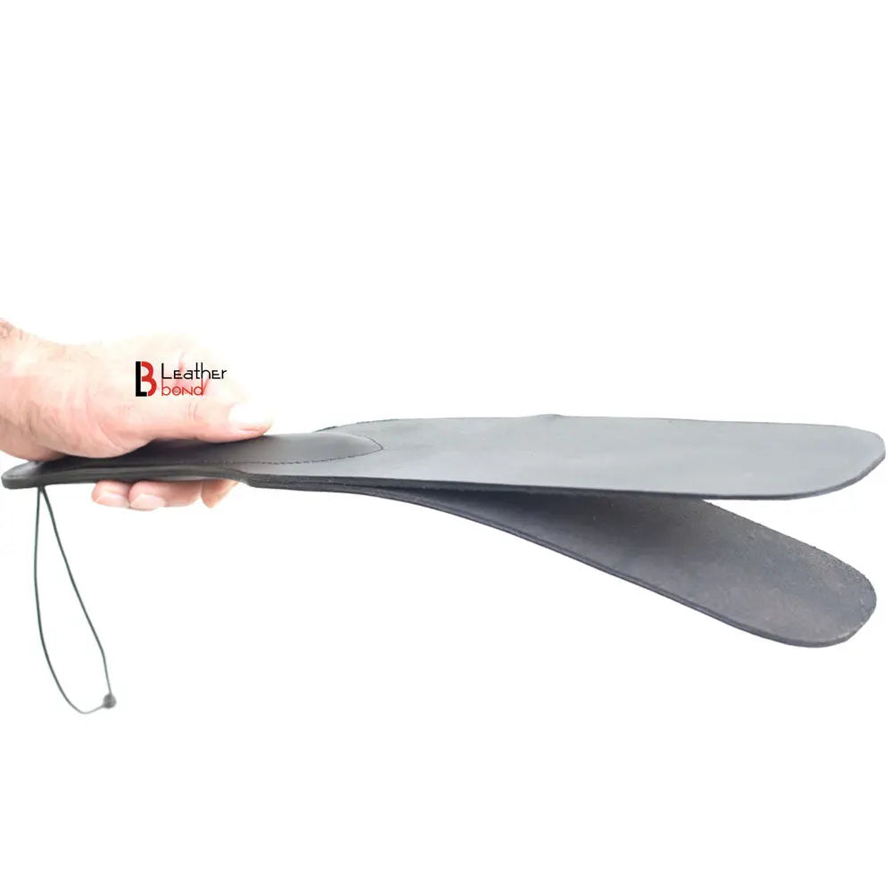 Real Cowhide Saddle Leather Spanking BDSM Paddle Slapper Thick, Weighty Hand Made Black