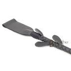 Real Cowhide Leather Braiding Riding Crop Whip Fiber stick inside braiding
