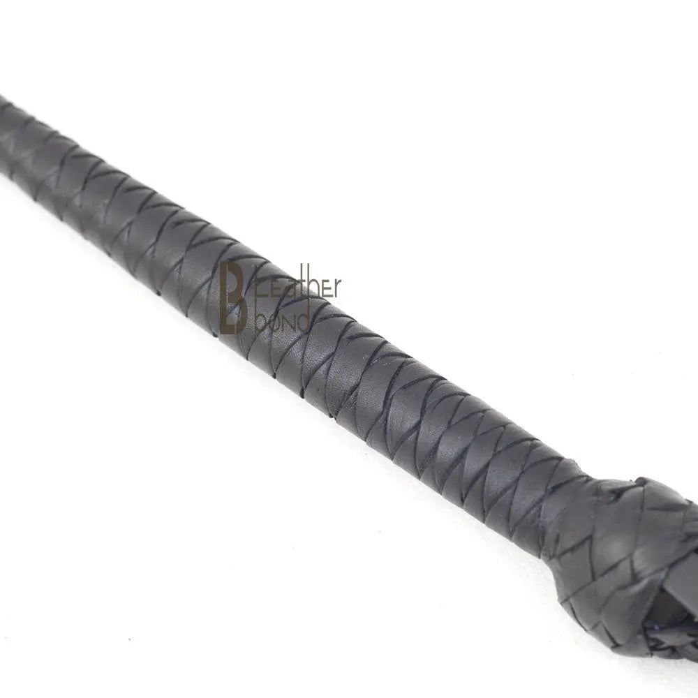 Real Cowhide Leather Braiding Riding Crop Whip Fiber stick inside braiding