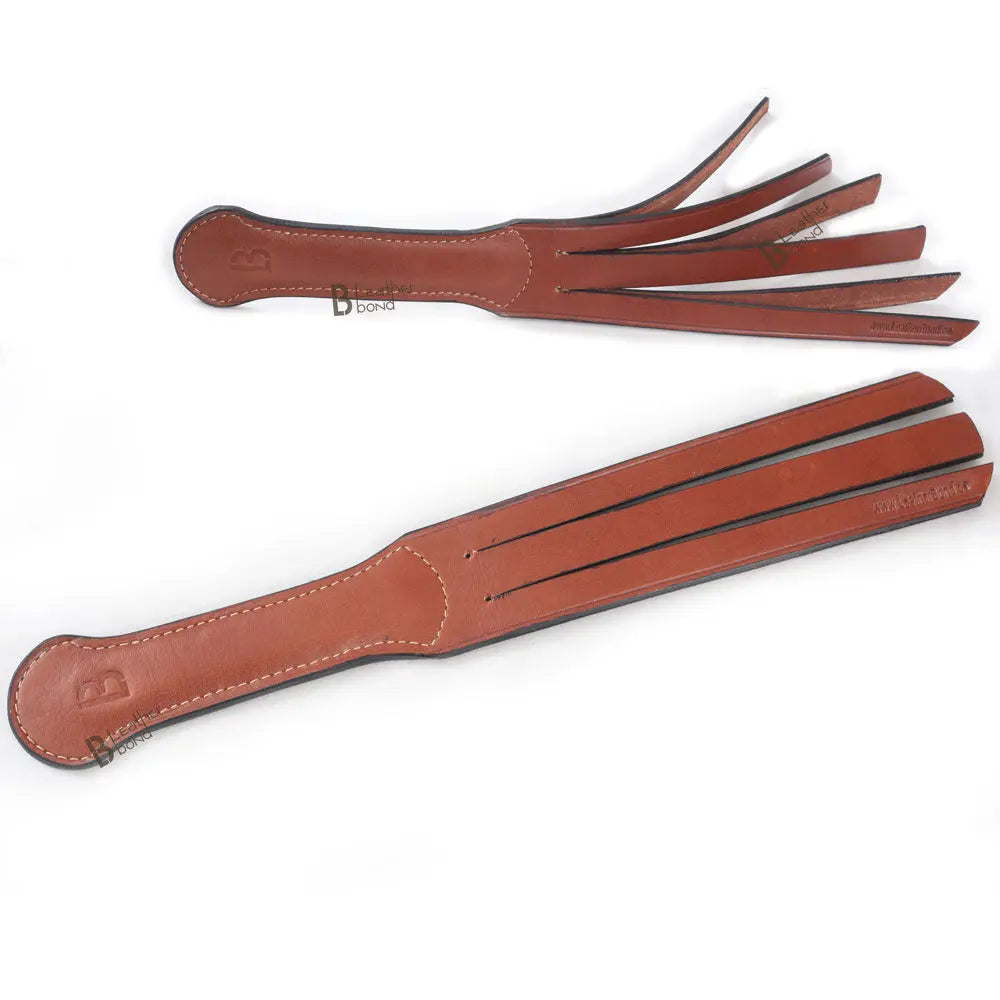 Spanking BDSM Paddle Slapper Real Cowhide Saddle Leather Thick, Lightweight and Flexible Hand Made 2 layer 6 slappers