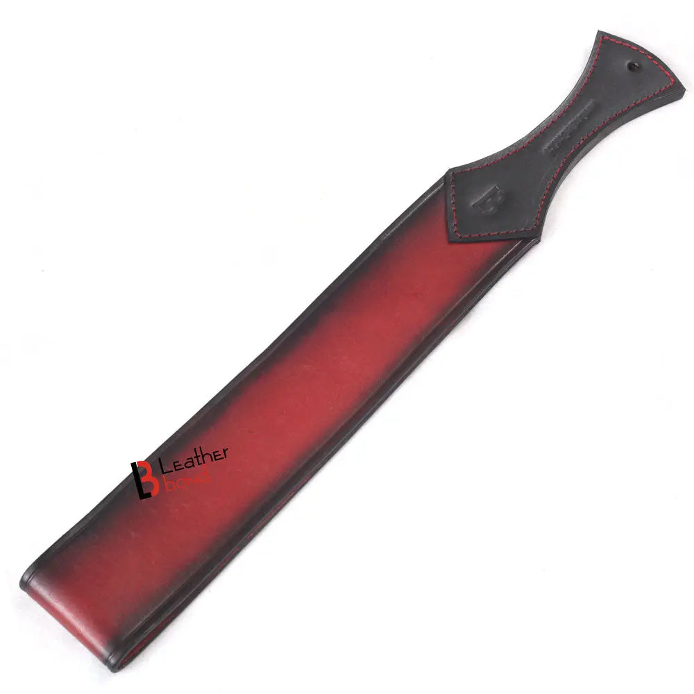 Real Cowhide Saddle Leather Spanking BDSM Paddle Slapper Thick, Weighty & Sturdy Hand Made 2 layer Burgundy Black