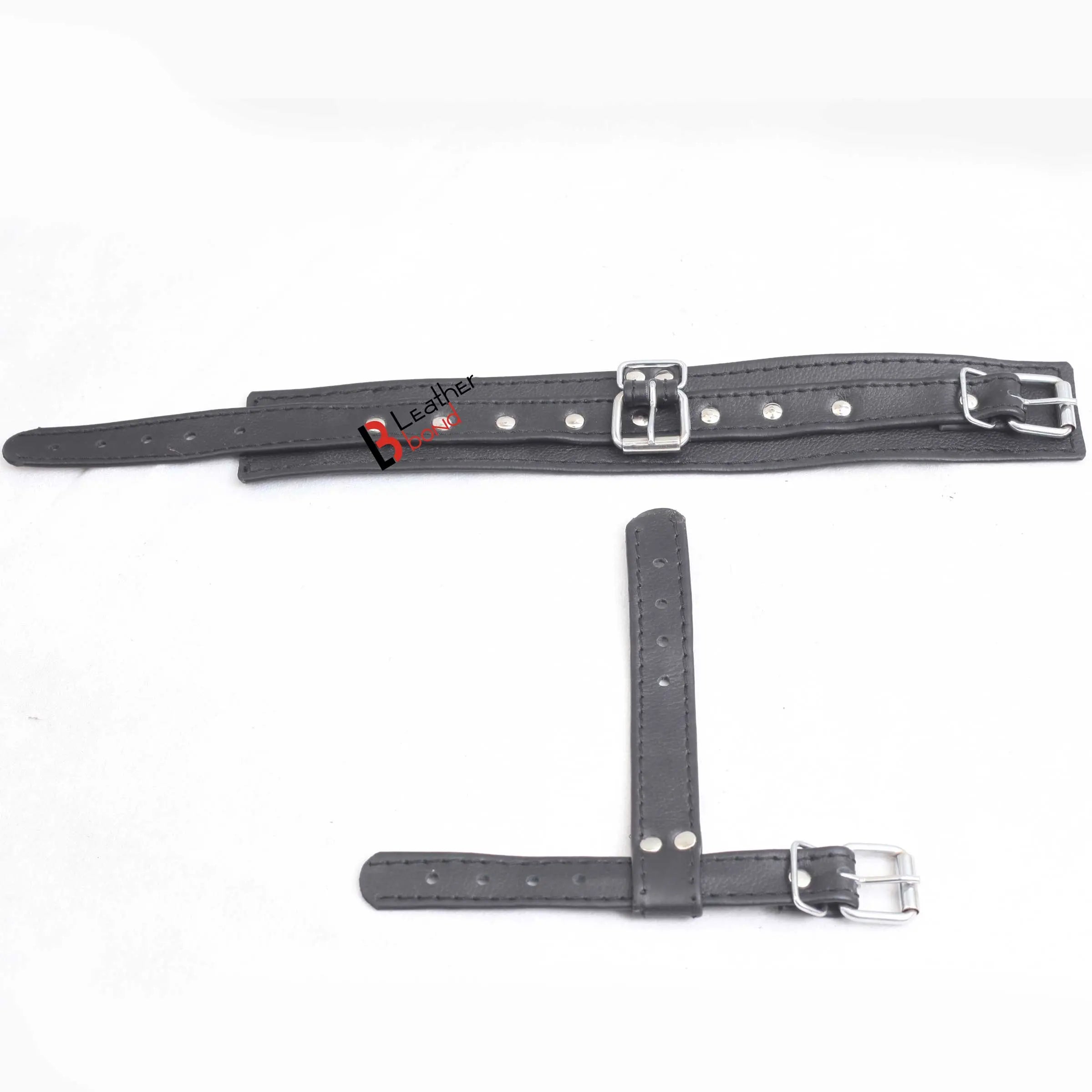 Ankle to Toe and Wrist to Thumb Cuff Strap Restraint Bondage Hand & Ankle Set Made of Real Cowhide Leather