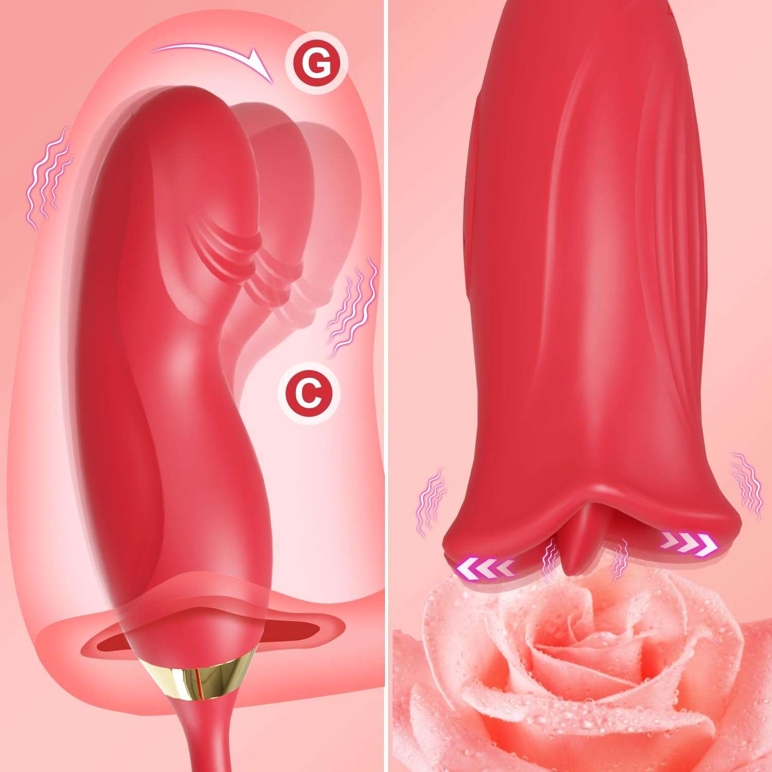 OrchidRush Rose G-Spot Clitoral Vibrator