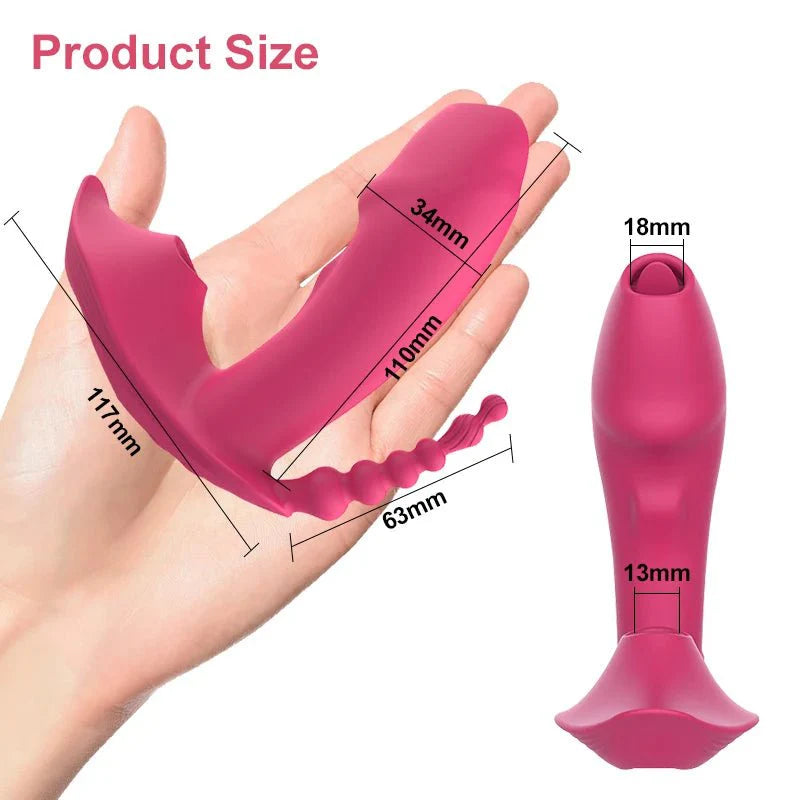 3-in-1 Bluetooth APP Controlled Dildo Vibrator with Heating & Vacuum Suction | Vagina, Clitoris Stimulator | Female Masturbator Sex Toy for Women