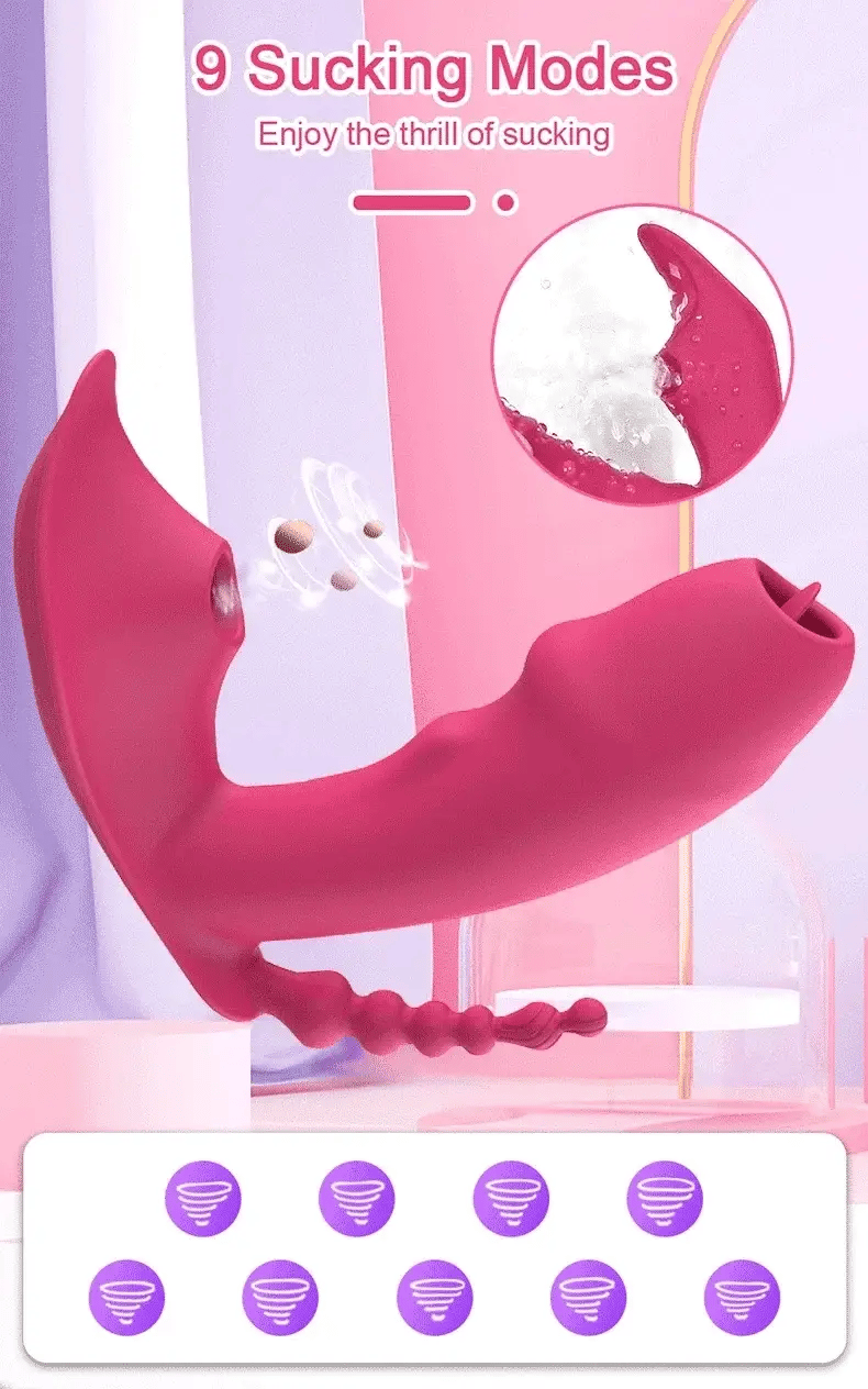 3-in-1 Bluetooth APP Controlled Dildo Vibrator with Heating & Vacuum Suction | Vagina, Clitoris Stimulator | Female Masturbator Sex Toy for Women