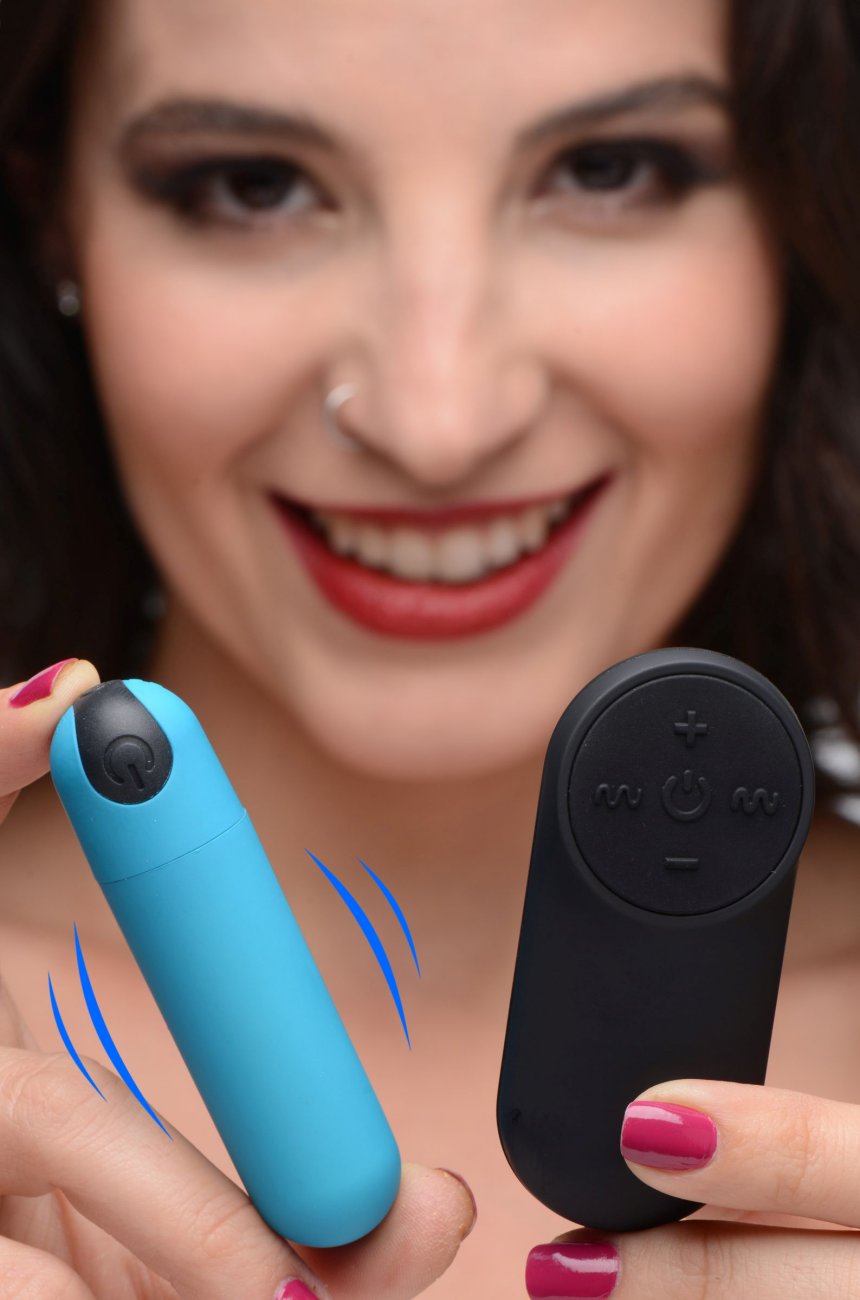 Bang! Remote Control Vibrating Bullet Blue