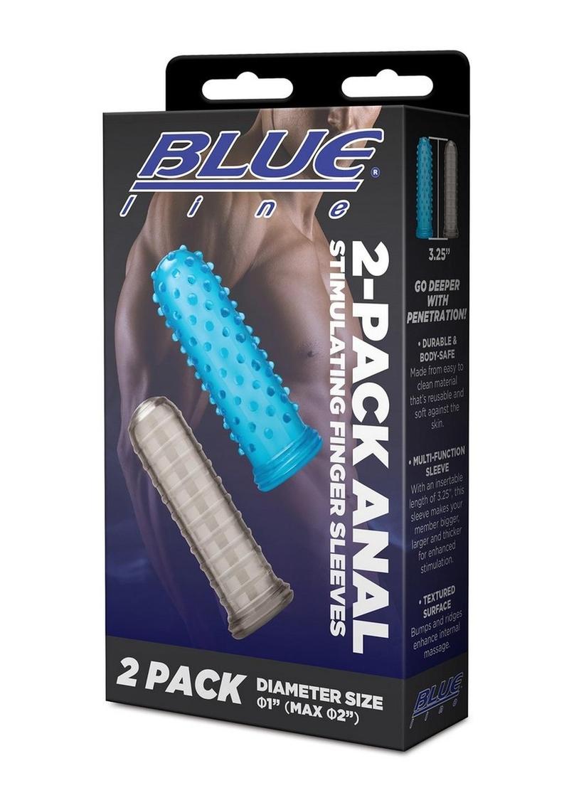 Blue Line 2 Pack Anal Stimulating Finger Sleeves