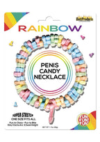 Rainbow Penis Candy Necklace Multi Flavored