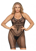 Multi Net Halter Mini Dress.