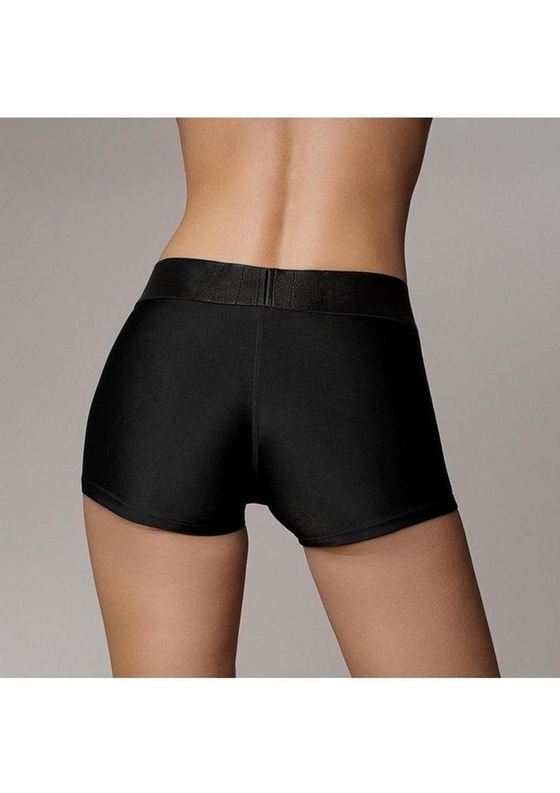 Ouch! Vibrating Strap-On Panty Harness With Open Back