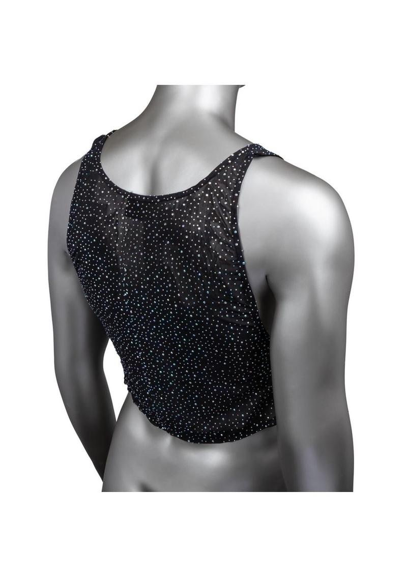 Radiance Muscle Tank Top Sparkle Mesh Design