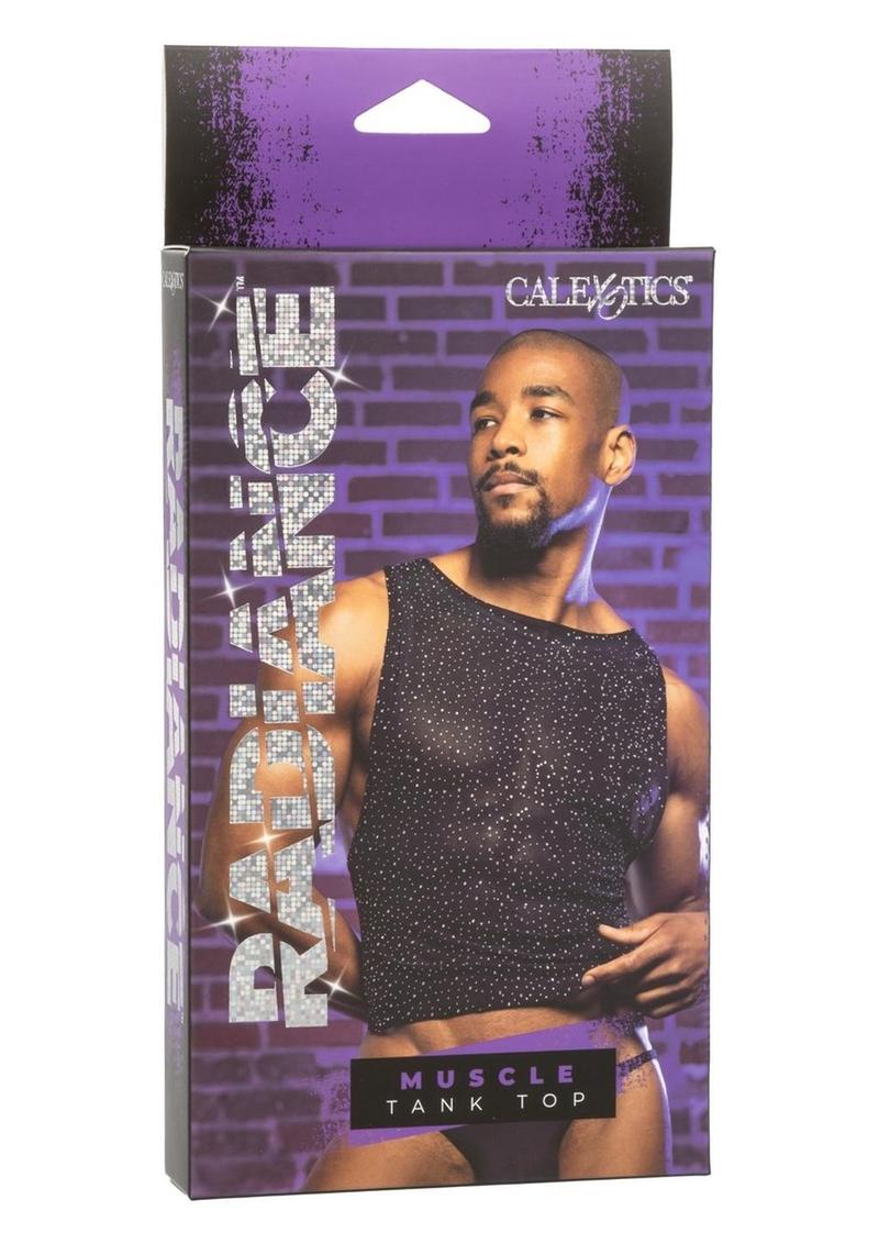 Radiance Muscle Tank Top Sparkle Mesh Design