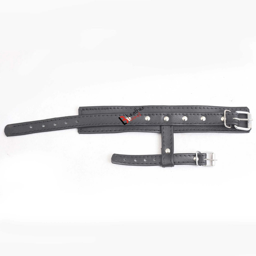Ankle to Toe and Wrist to Thumb Cuff Strap Restraint Bondage Hand & Ankle Set Made of Real Cowhide Leather