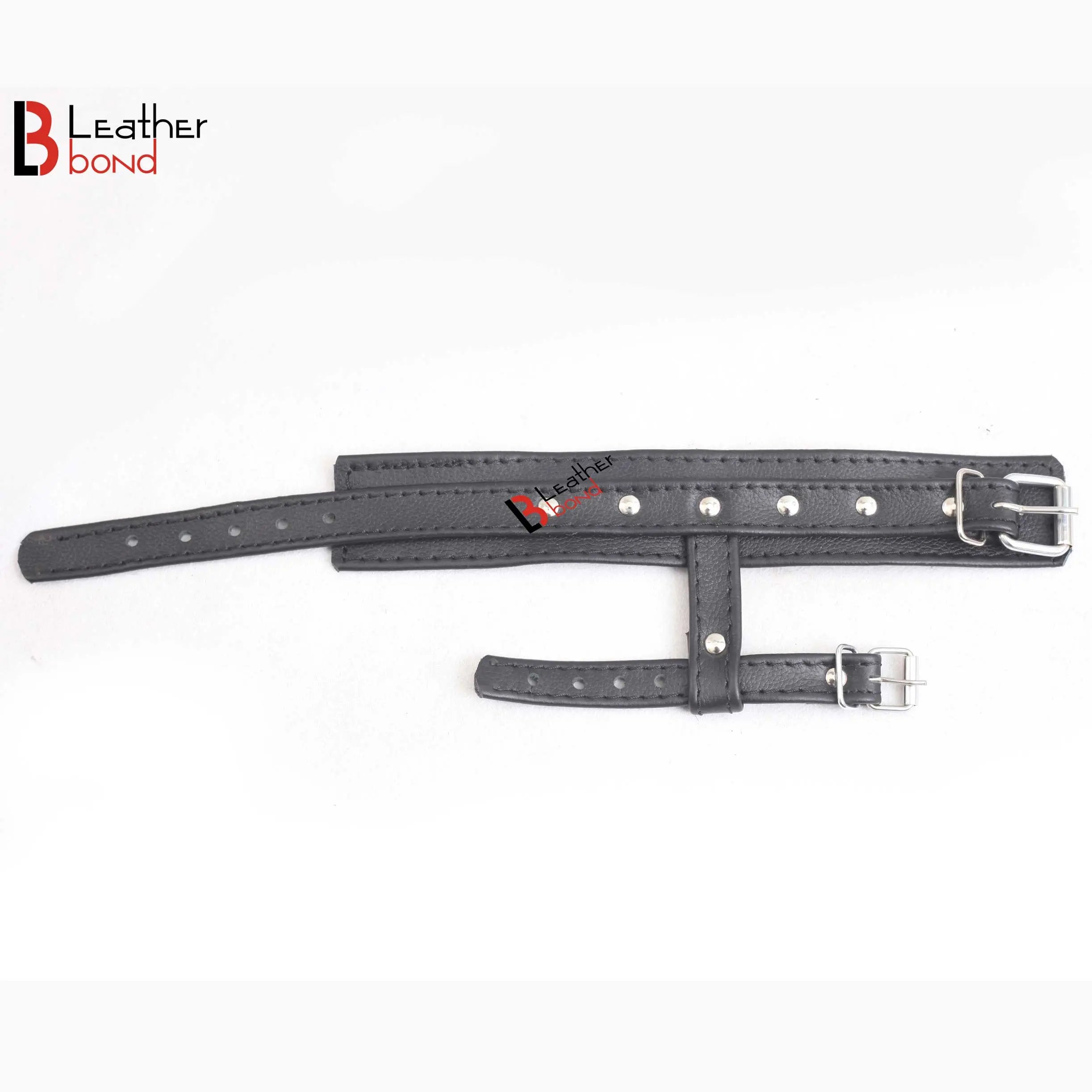 Ankle to Toe and Wrist to Thumb Cuff Strap Restraint Bondage Hand & Ankle Set Made of Real Cowhide Leather