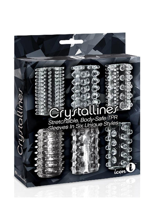 9's Crystalline Cock Sleeves 6 Stretchable Body-Safe TPR Sleeves