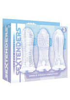 Vibrating Sextenders 3-Pack Ribbed - Nubbed and Contoured Sleeves